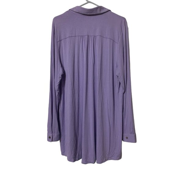 J Jill Lilac Purple Collared V Neck Stretch Dress Shirt Top Long Sleeve Size XL - Picture 2 of 5
